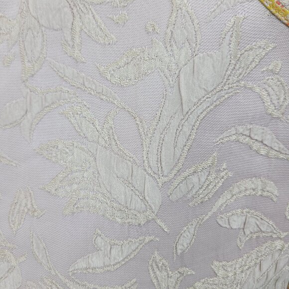 Vtg 80s Silk Embroidered Paisley Vest Sz M Gold Demask Medieval Renaissance - Picture 7 of 11